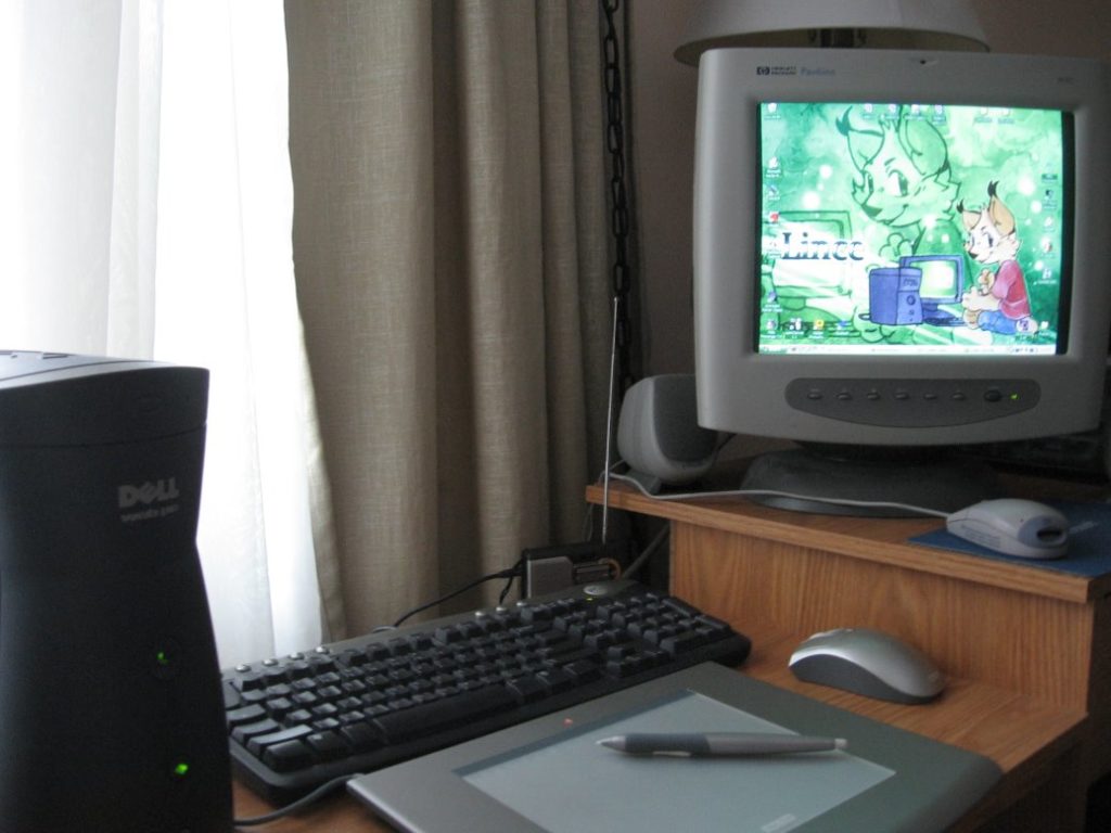 A photo of the WebPC in action, complete with an old-school tablet