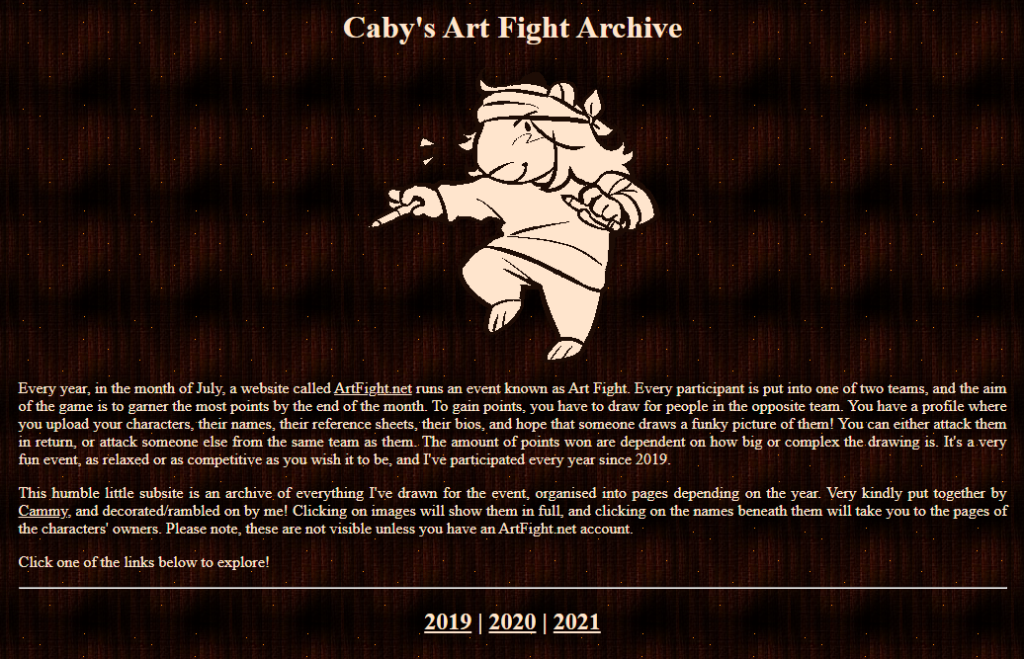Caby's new Art Fight Gallery