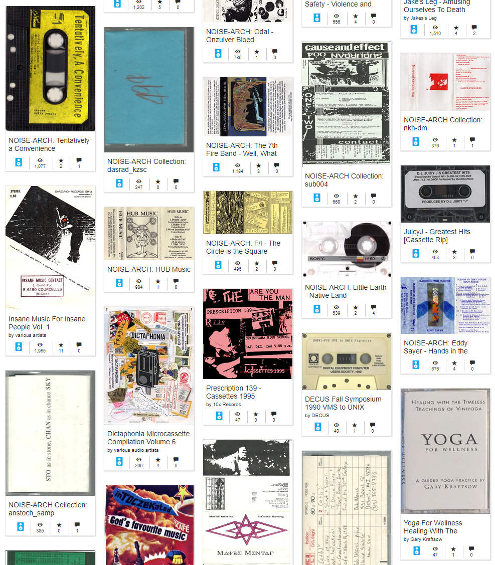 A sampling of the Internet Archive's batch of cassette transfers