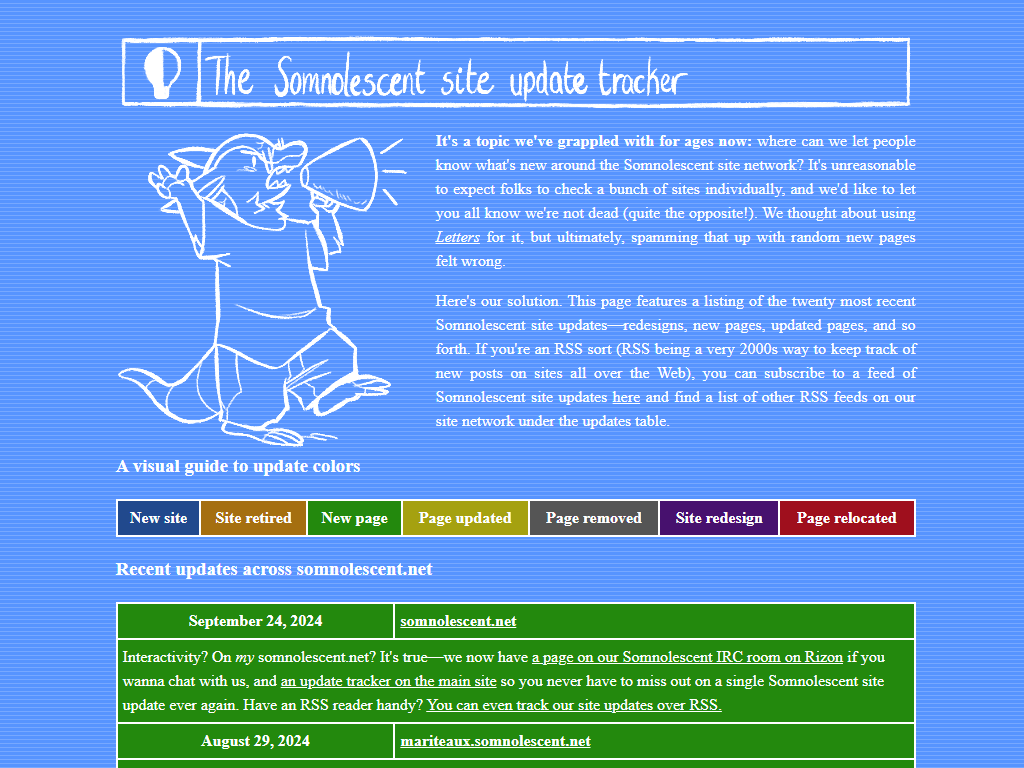 The Somnolescent Site Update Tracker