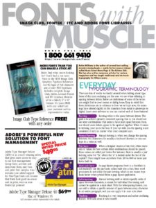 Spring 97 Image Club catalog page on typefaces